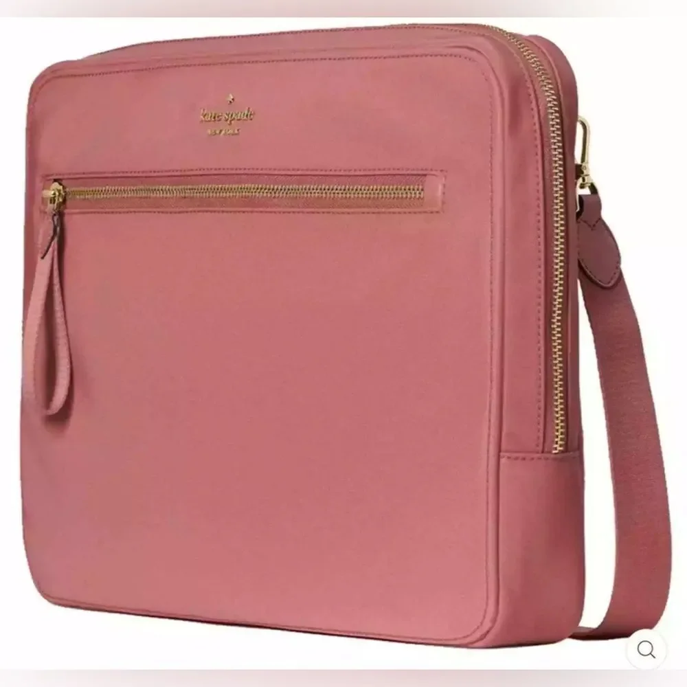 Kate Spade Chelsea color Pomegranate Laptop Bag with Structured Nylon Design